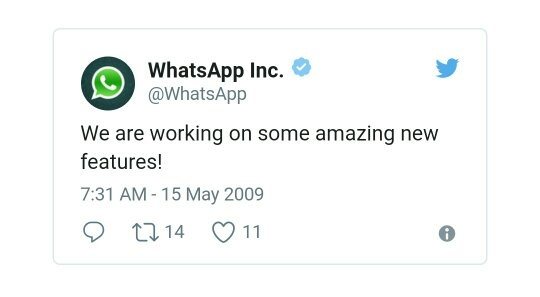 Whatsapp's first tweet