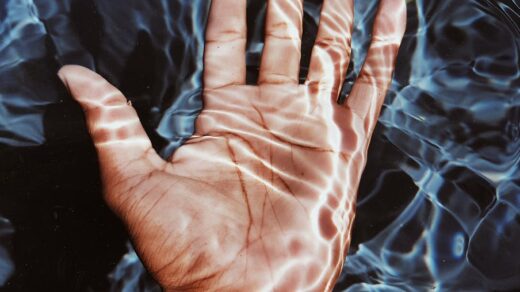 photo of person s hand submerged in water