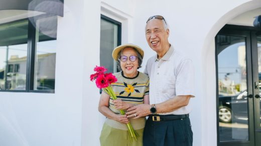 portrait of a happy elderly couple