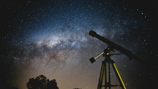 black telescope under blue and blacksky