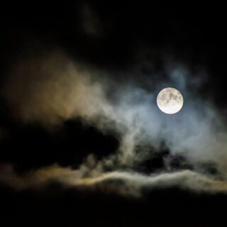 clouds under full moon