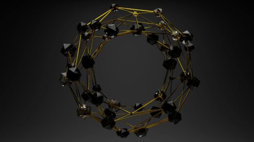 abstract geometric structure with dark polygon design