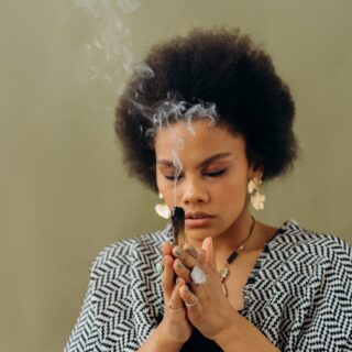 woman in black and white checkered dress shirt