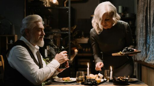 a couple having a romantic dinner