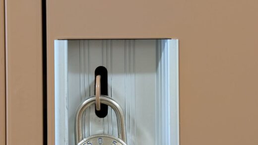 secure locker with combination padlock