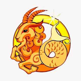 Capricorn symbol sticker, astrology sign